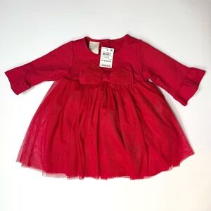 First Impressions Red Baby Dress with Bow